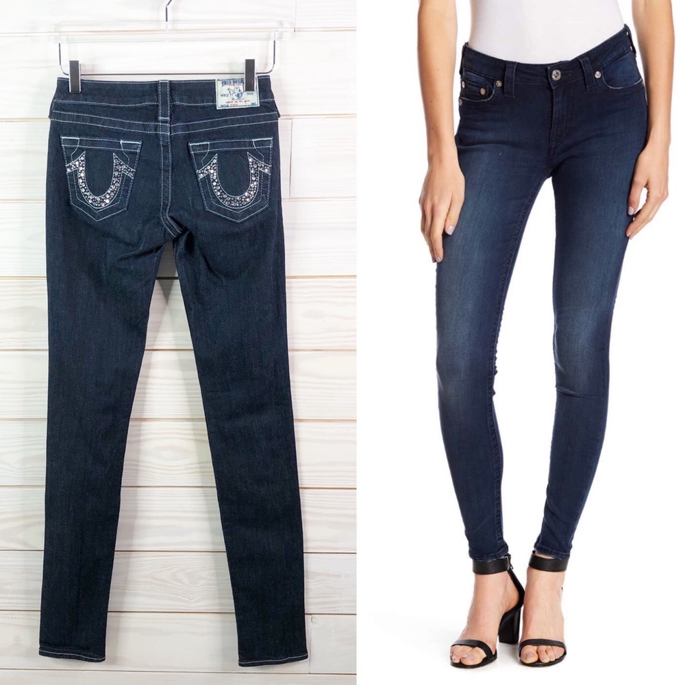 True Religion Jeans Skinny Crystal Pocket Denim 25